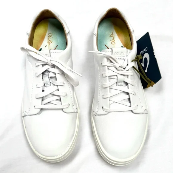 New OluKai Pehuea Li Ili Leather Women’s Slip On In Sneakers Shoes 8.5 White NIB - Picture 7 of 12